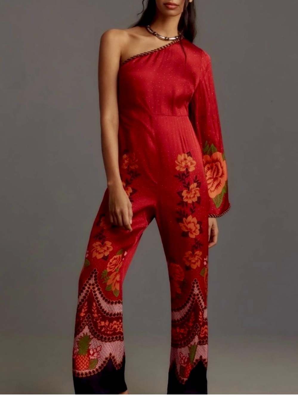 Farm Rio One-Shoulder Jumpsuit, M, new